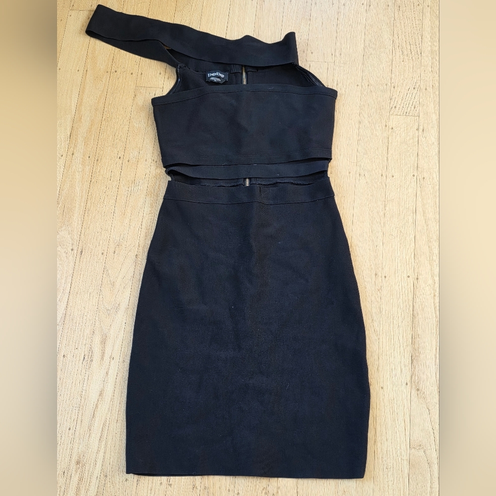 Bebe Black Mini Strappy Bandage Dress Size S